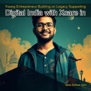 Artistic representation for Young Entrepreneur Building on Legacy Supporting Digital India with Xcare in