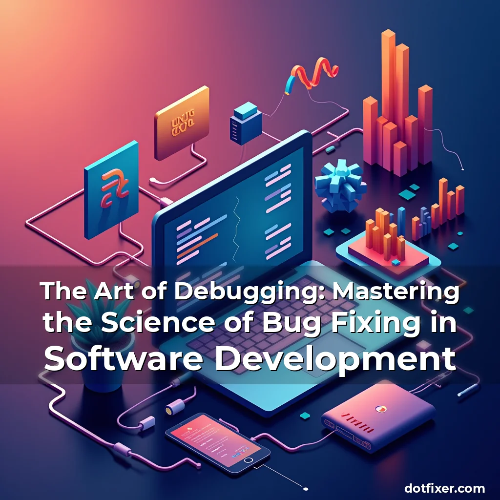 Artistic representation for The Art of Debugging: Mastering the Science of Bug Fixing in Software Development